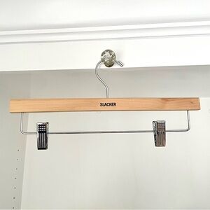 Designer Inspirational “Slacker” Wooden Hanger with Metal Clips (pack of 4)
